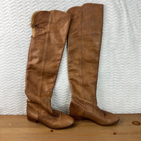 Vtg Womens Knee High Leather Riding Style Boots 1.5 Heel Sz 6.5 US- 37 EU Y2K - Picture 5 of 15